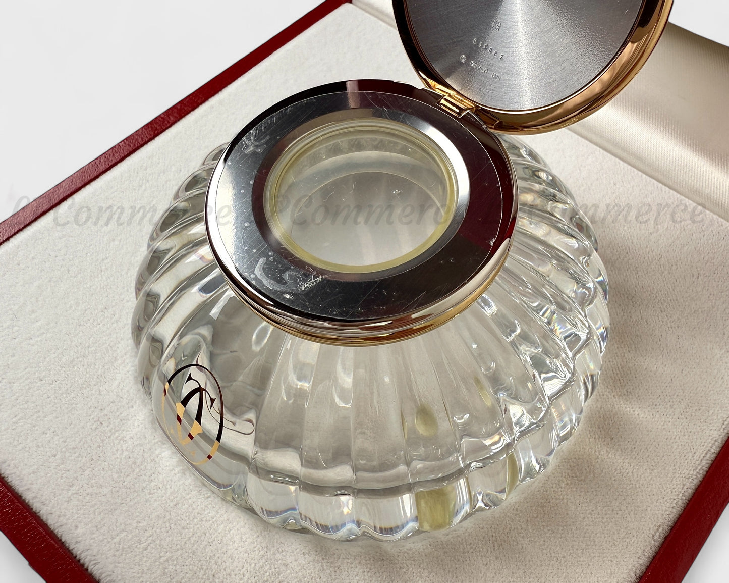 Calamaio Cartier Trinity Santos NOS inchiostro penna stilografica inkwell box