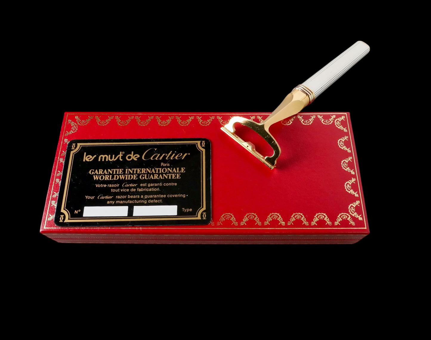 Rasoio da barba Cartier Santos NOS pasha lametta razor box garanzia vintage rare
