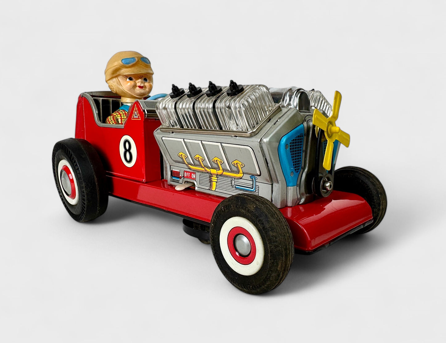 DAIYA Roadster V8 Tin Toy anni 50 Japan Battery FUNZIONANTE car giocattolo box
