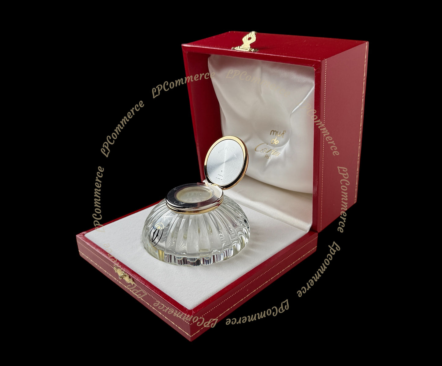 Calamaio Cartier Trinity Santos NOS inchiostro penna stilografica inkwell box