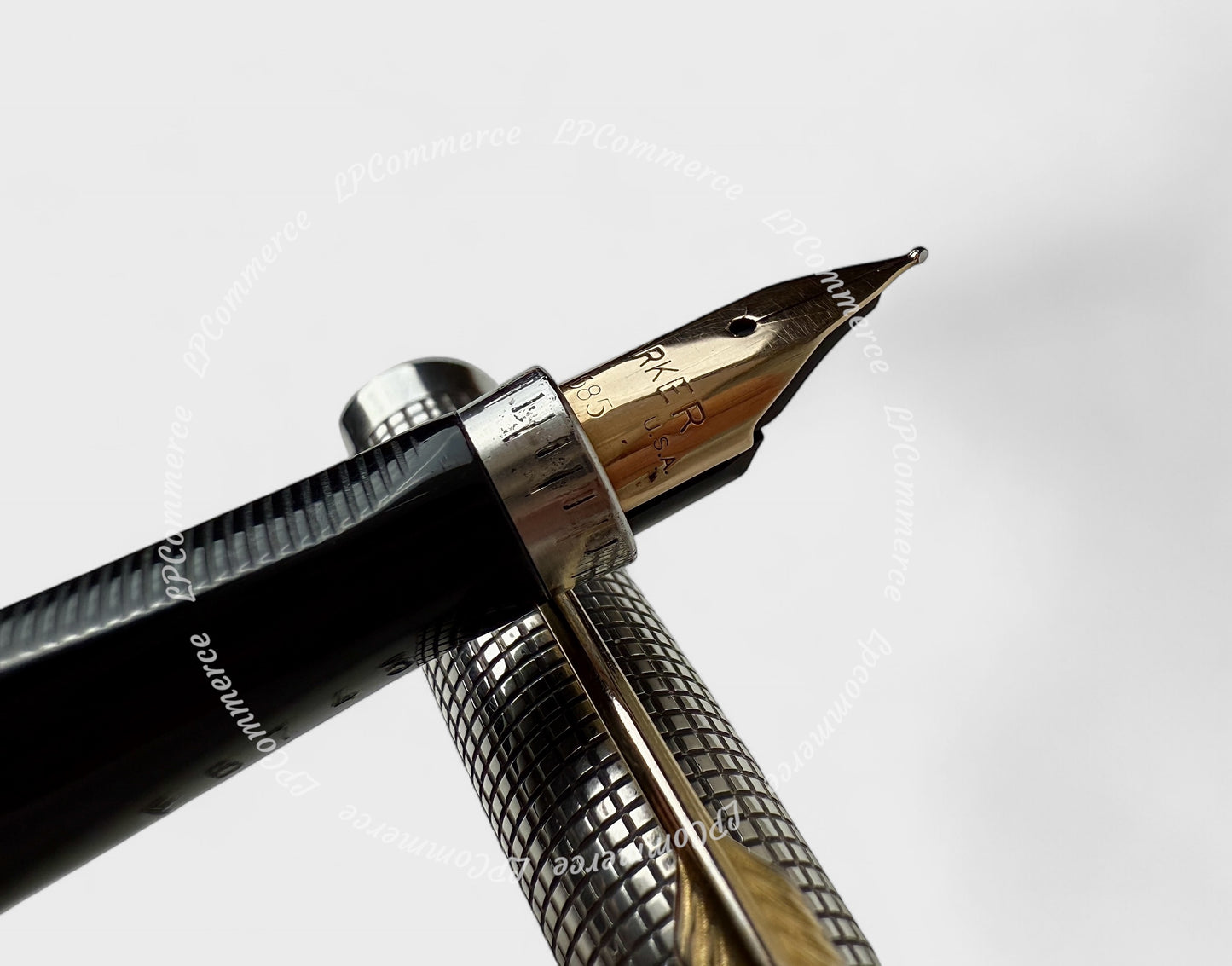Penna Parker 75 Ciselè stilografica argento 925 oro 14K 585 box fountain pen