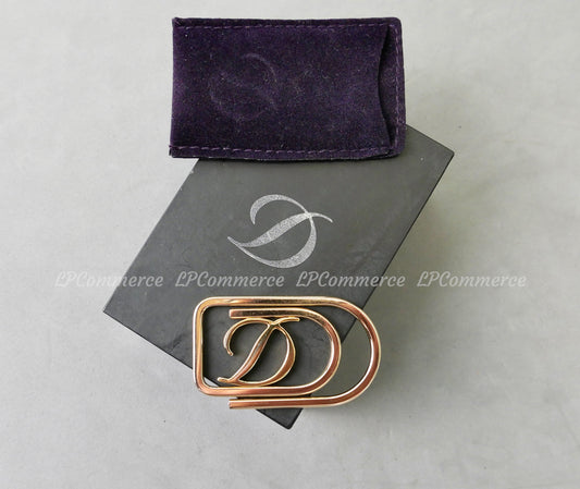 Fermasoldi vintage S.T. Dupont metallo money clip box portafogli color oro