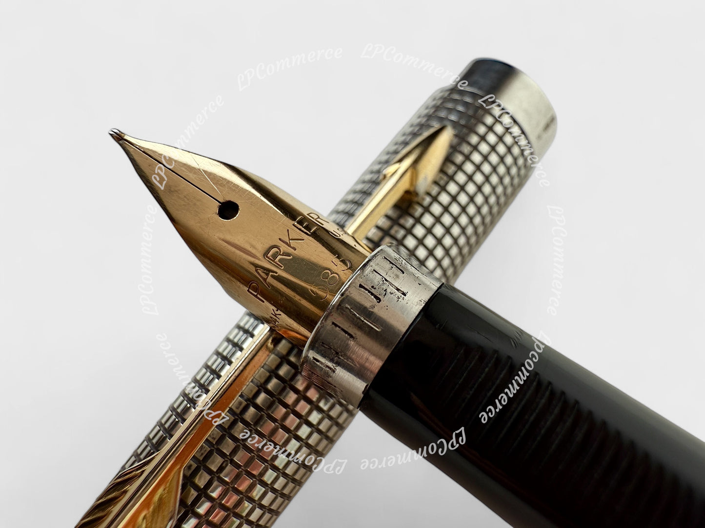 Penna Parker 75 Ciselè stilografica argento 925 oro 14K 585 box fountain pen