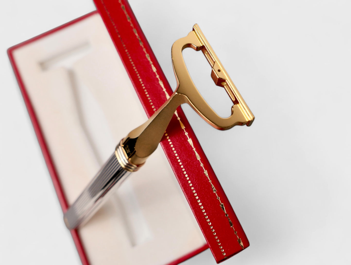 Rasoio da barba Cartier Santos NOS pasha lametta razor box garanzia vintage rare