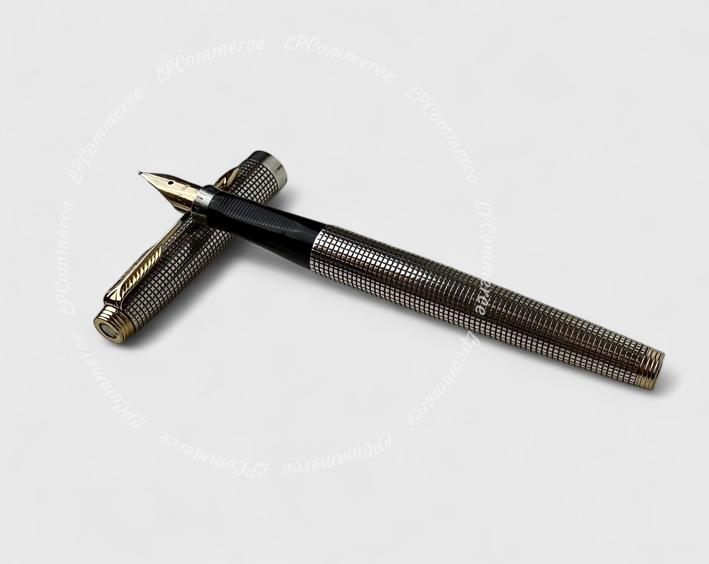 Penna Parker 75 Ciselè stilografica argento 925 oro 14K 585 box fountain pen