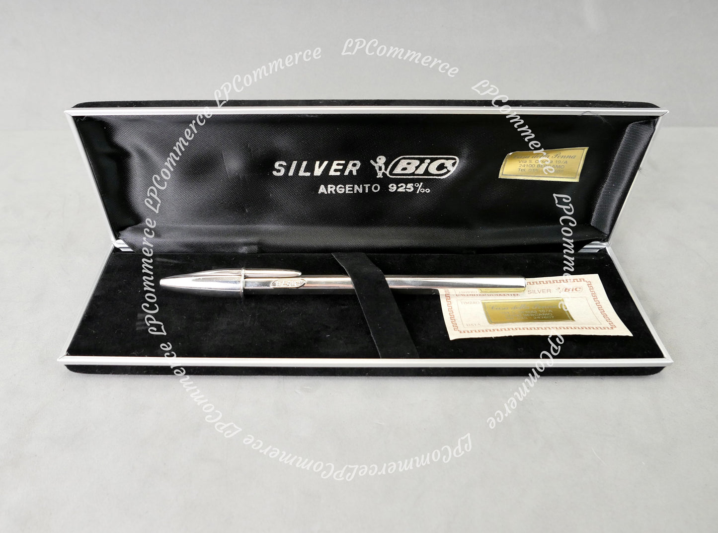 Penna Bic Argento Massiccio 925% Ballpoint silver solid box vintage design