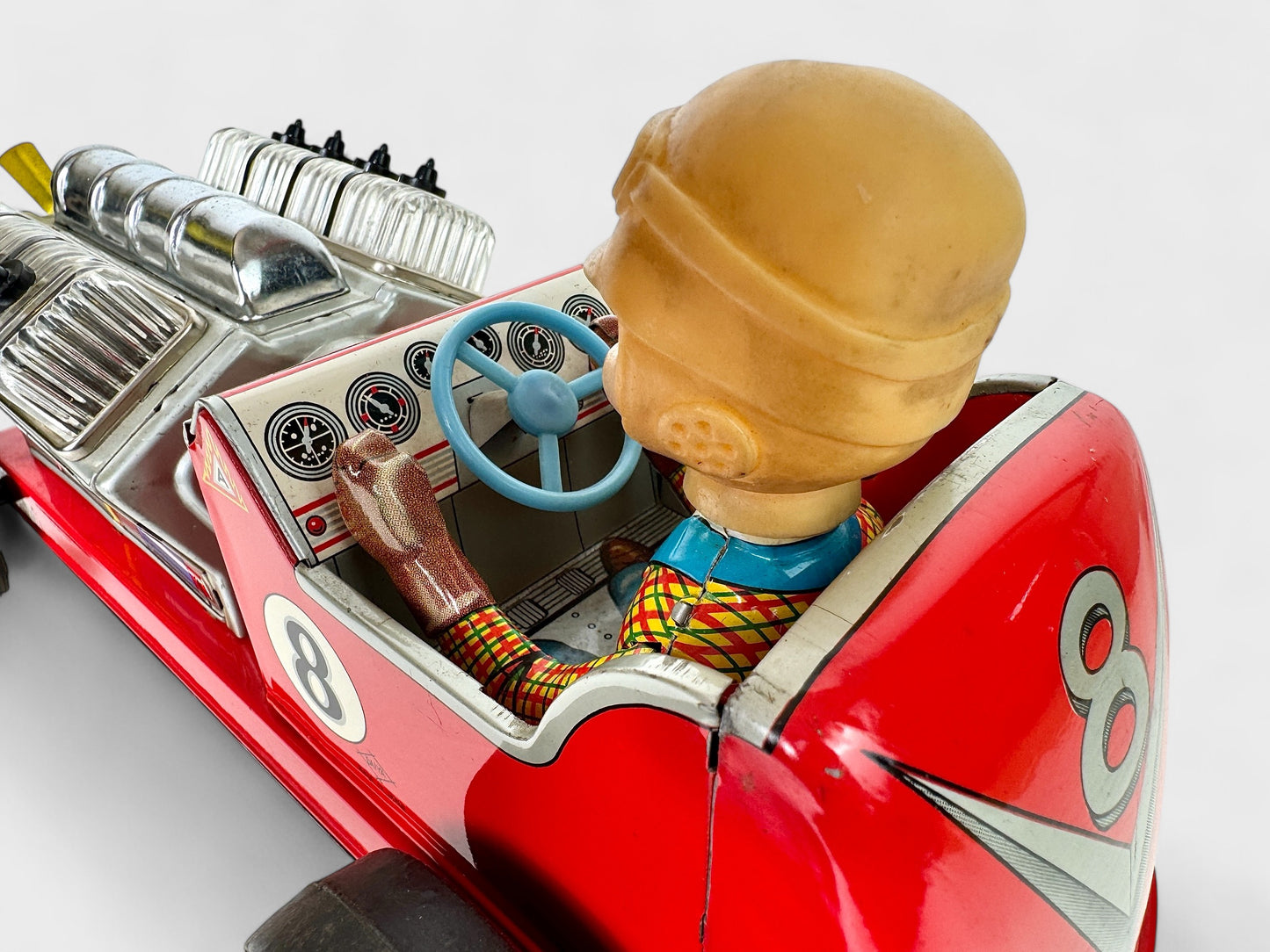 DAIYA Roadster V8 Tin Toy anni 50 Japan Battery FUNZIONANTE car giocattolo box