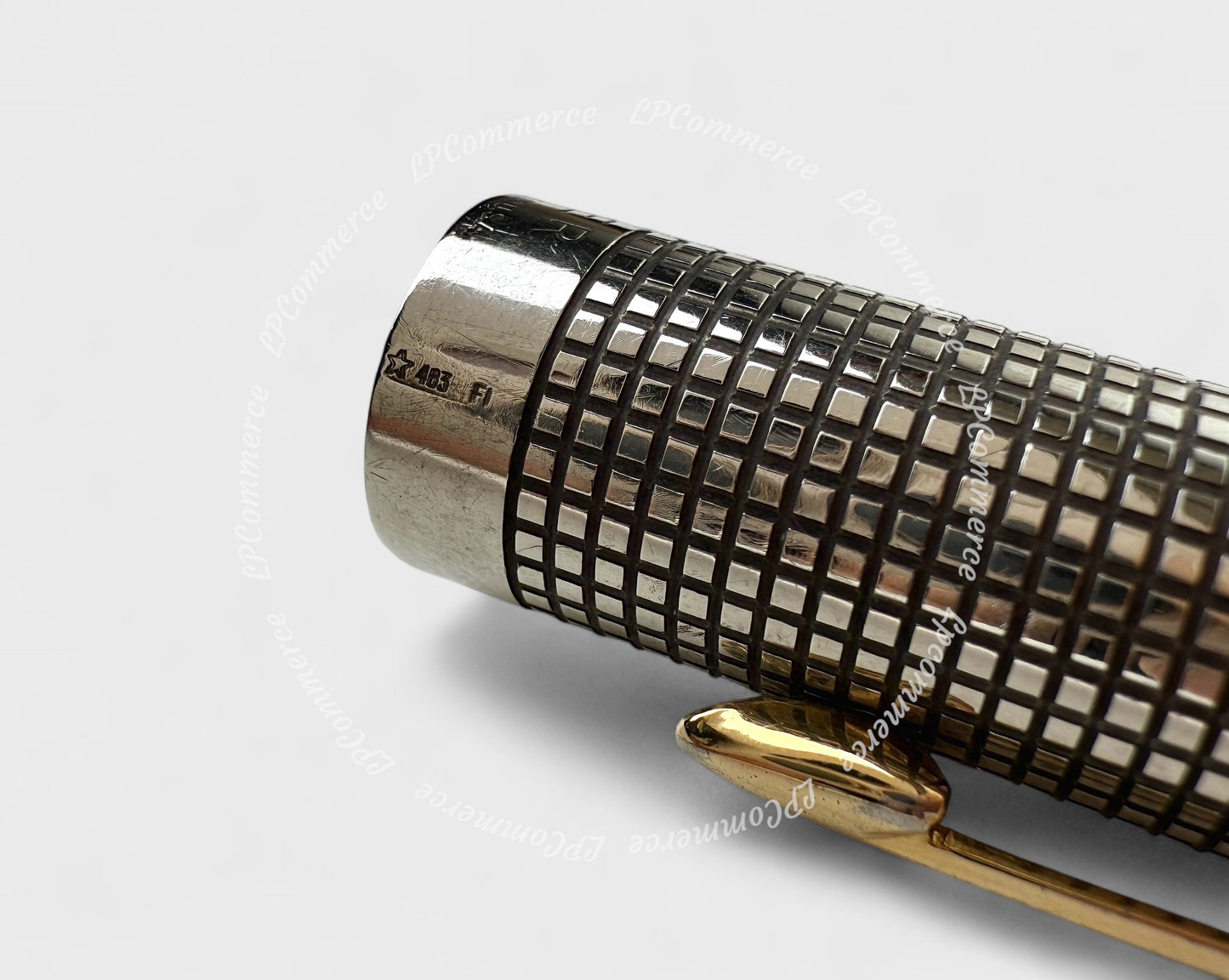 Penna Parker 75 Ciselè stilografica argento 925 oro 14K 585 box fountain pen