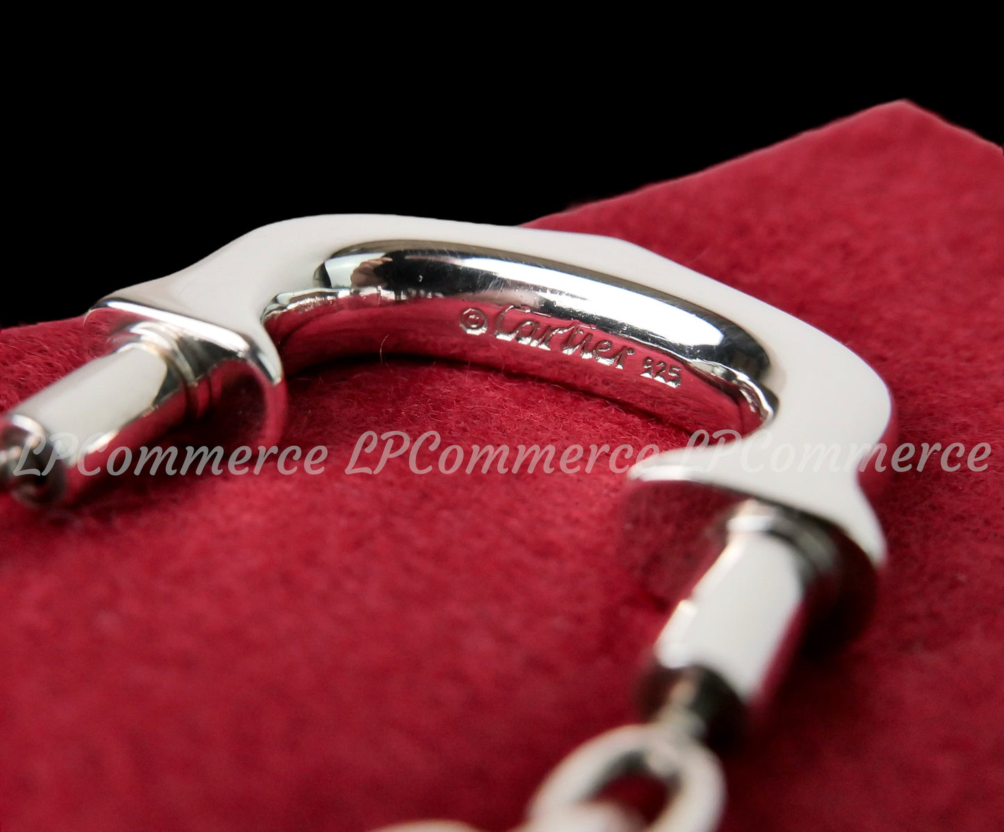 Portachiavi Cartier C Argento 925 NOS silver Keychain box porte-clés T1220109