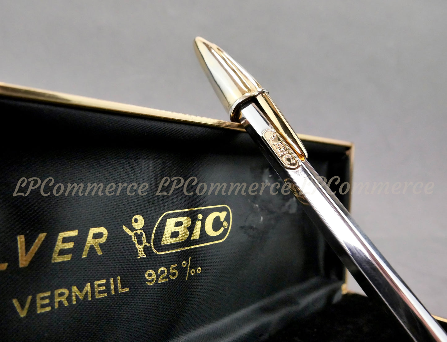 Penna Bic Argento Massiccio 925% NOS Ballpoint silver solid box vintage & gold