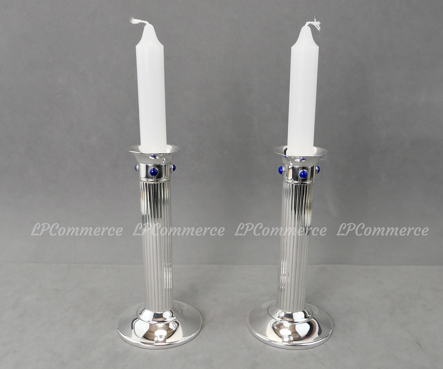 N. 2 candelabro cartier Lapis candle holder candeliere