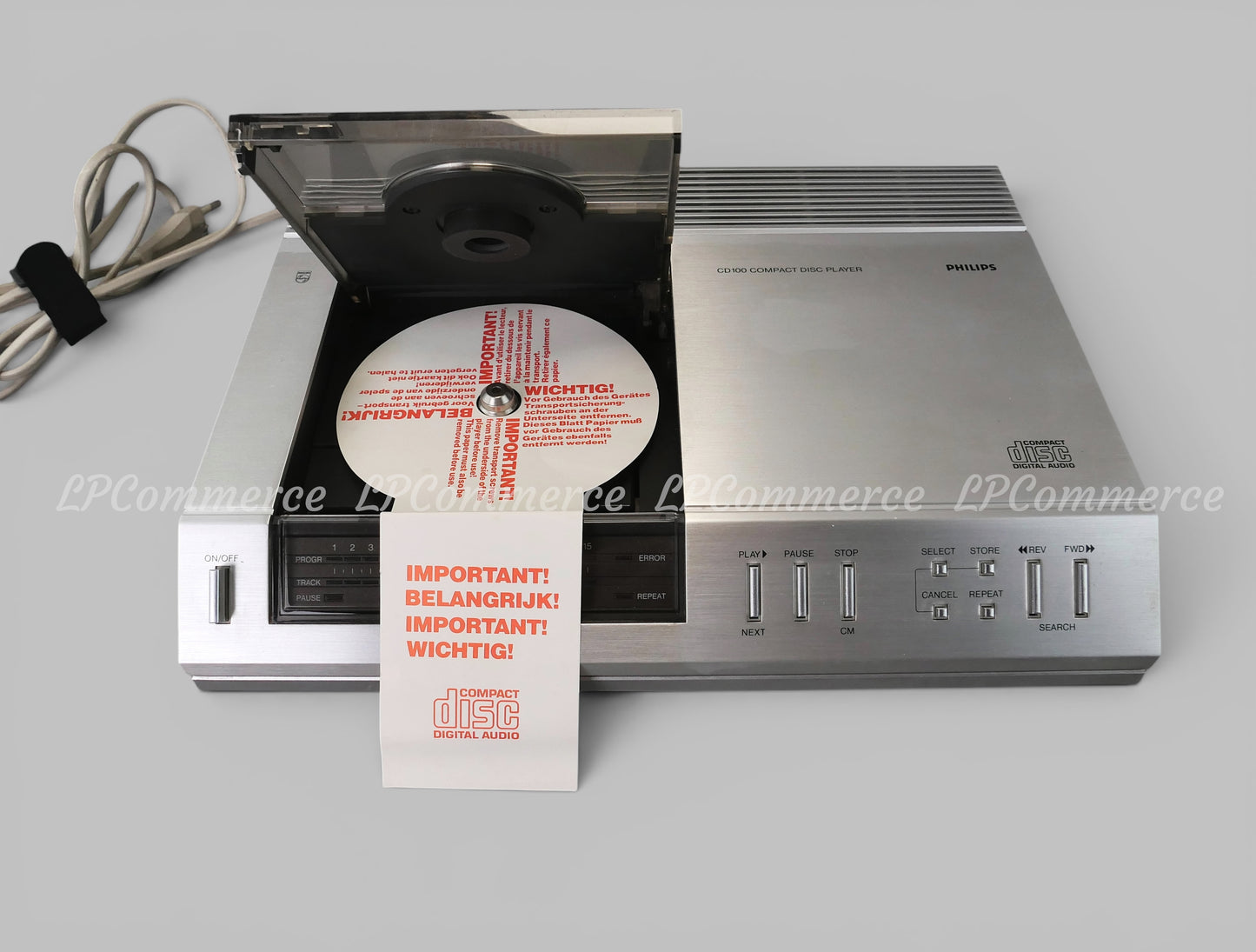 Compact Disc Philips CD100 full set funzionante box istruzioni lettore cd design