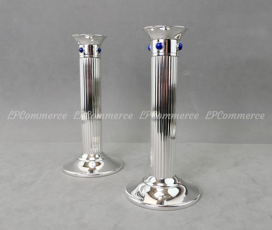 N. 2 candelabro cartier Lapis candle holder candeliere