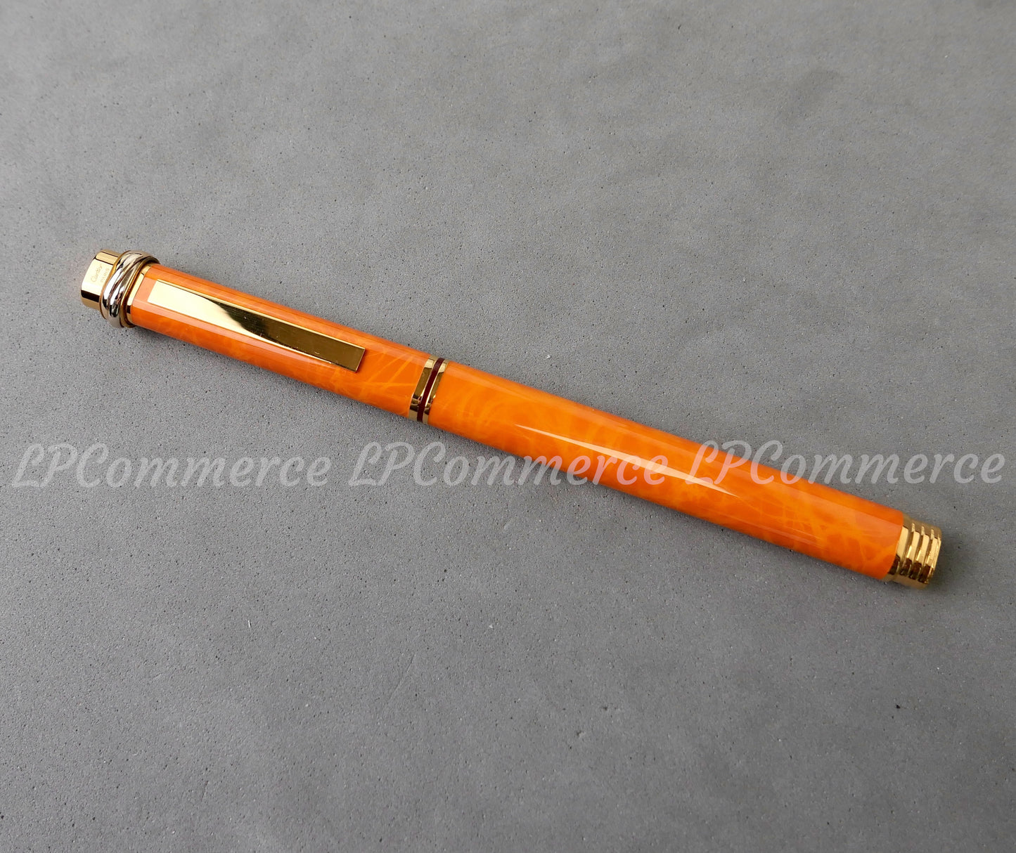 Penna sfera  Cartier Vendome Orange NOS Trinity Santos pen Ballpoint lacquer