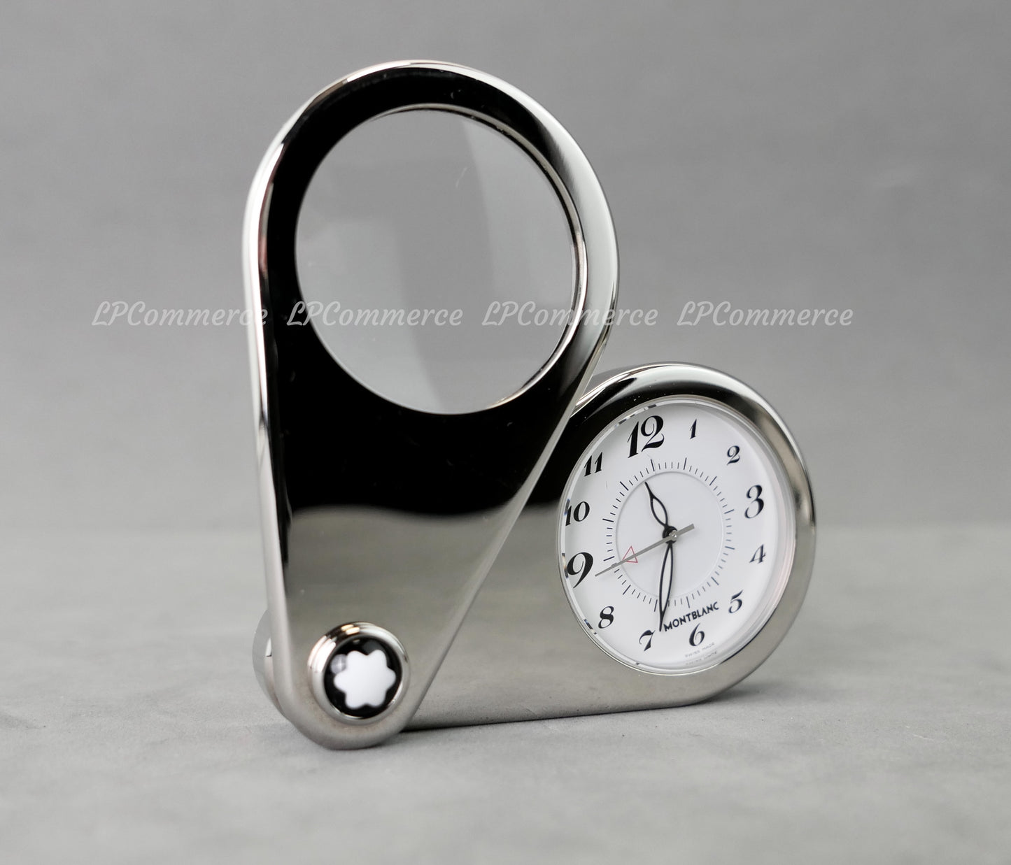 Orologio sveglia Montblanc travel clock alarm quartz watch lente ingrandimento
