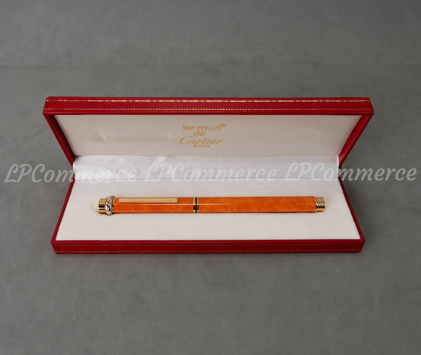 Penna sfera  Cartier Vendome Orange NOS Trinity Santos pen Ballpoint lacquer