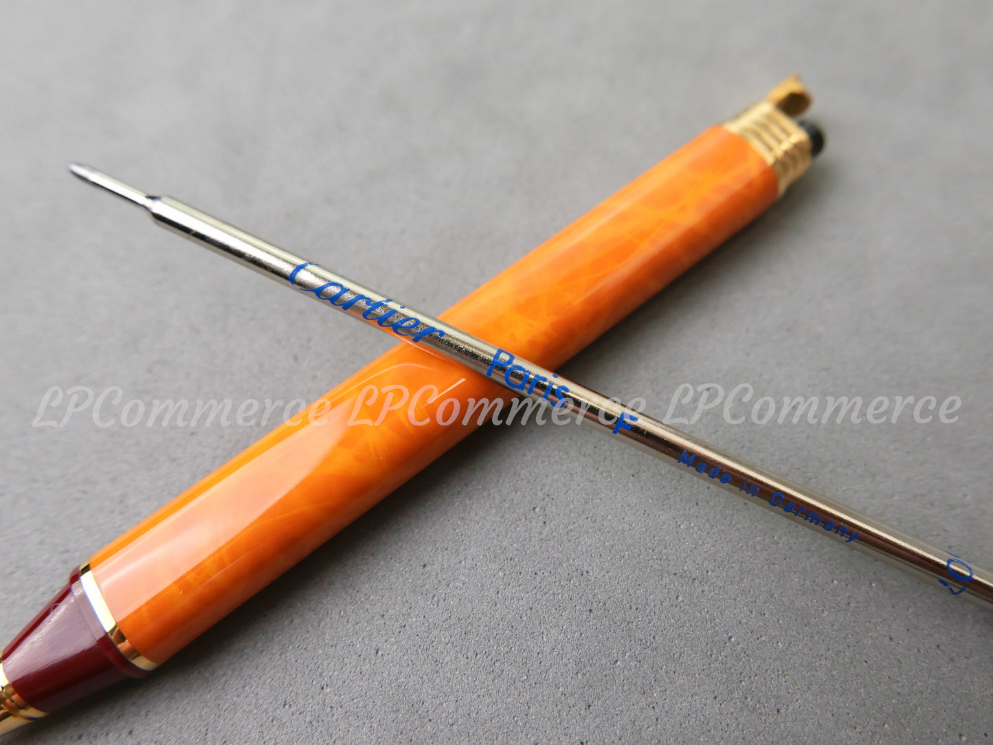 Penna sfera  Cartier Vendome Orange NOS Trinity Santos pen Ballpoint lacquer