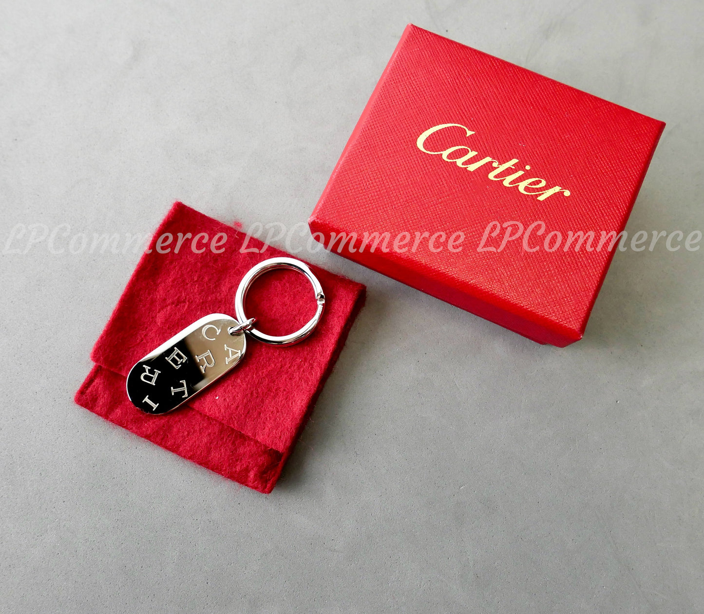 Portachiavi Cartier metallo NOS keyring key chain decorazione lettere box