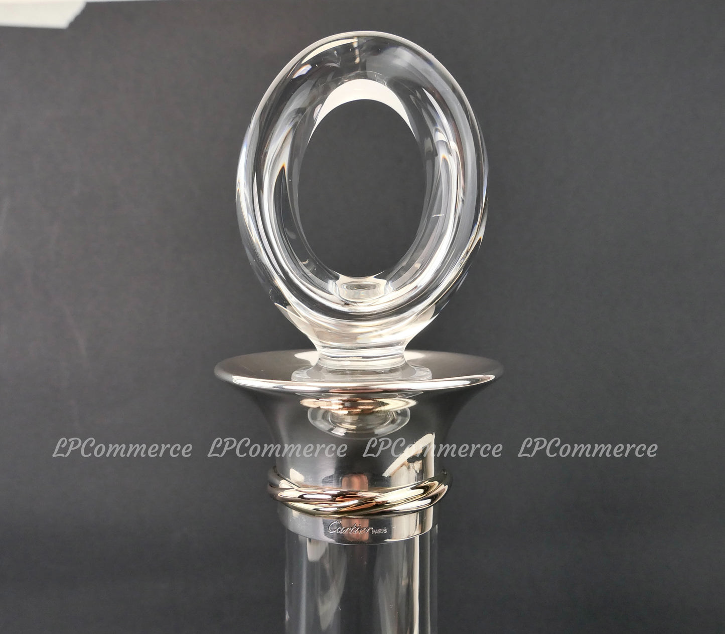 Decanter Cartier Trinity 1989 argento 925 vino wine vintage crystal box garanzia