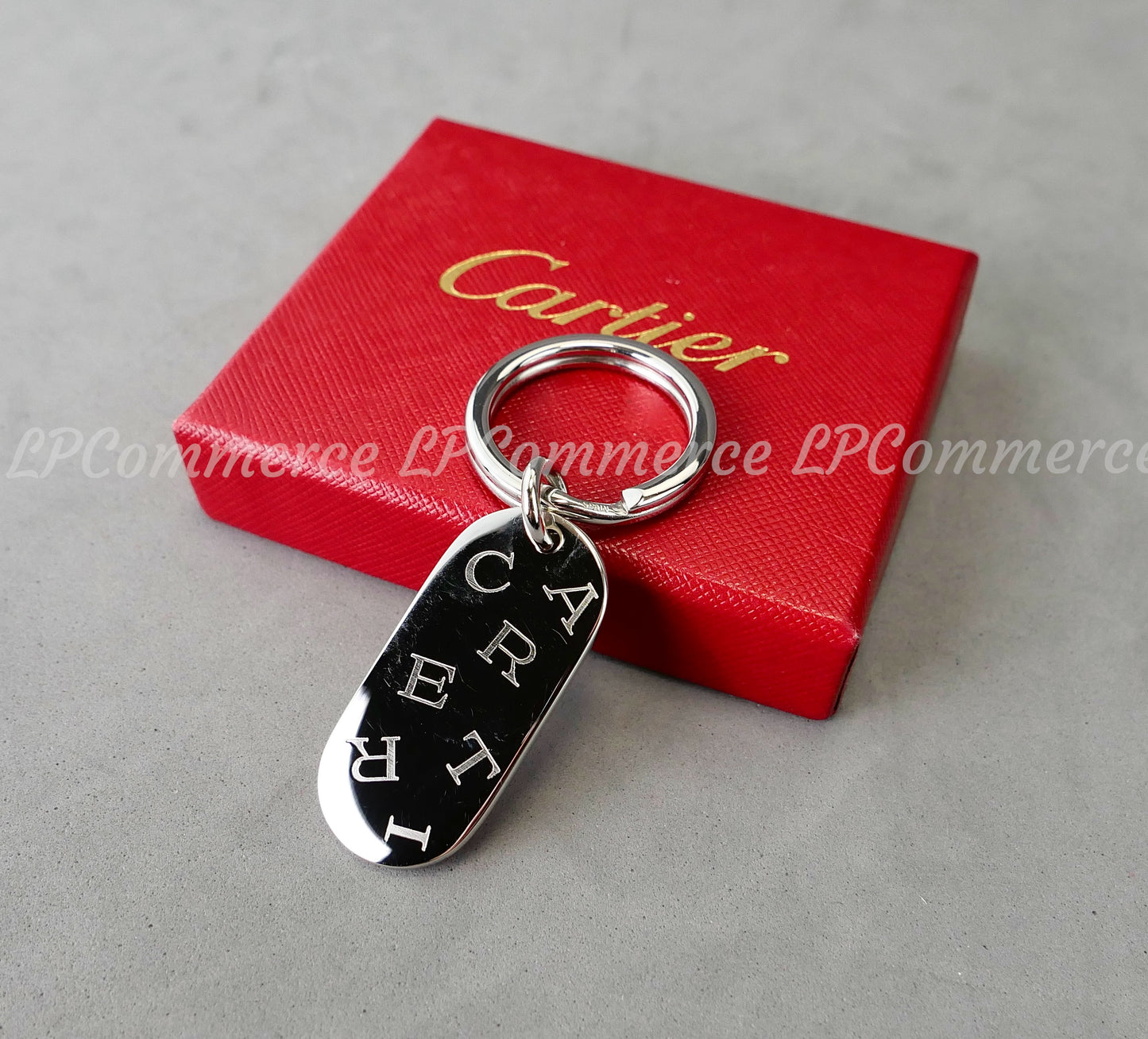 Portachiavi Cartier metallo NOS keyring key chain decorazione lettere box