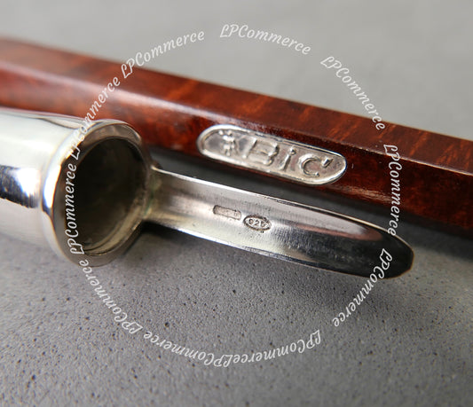 Penna Bic vintage Radica Argento Massiccio 925% Ballpoint silver solid box