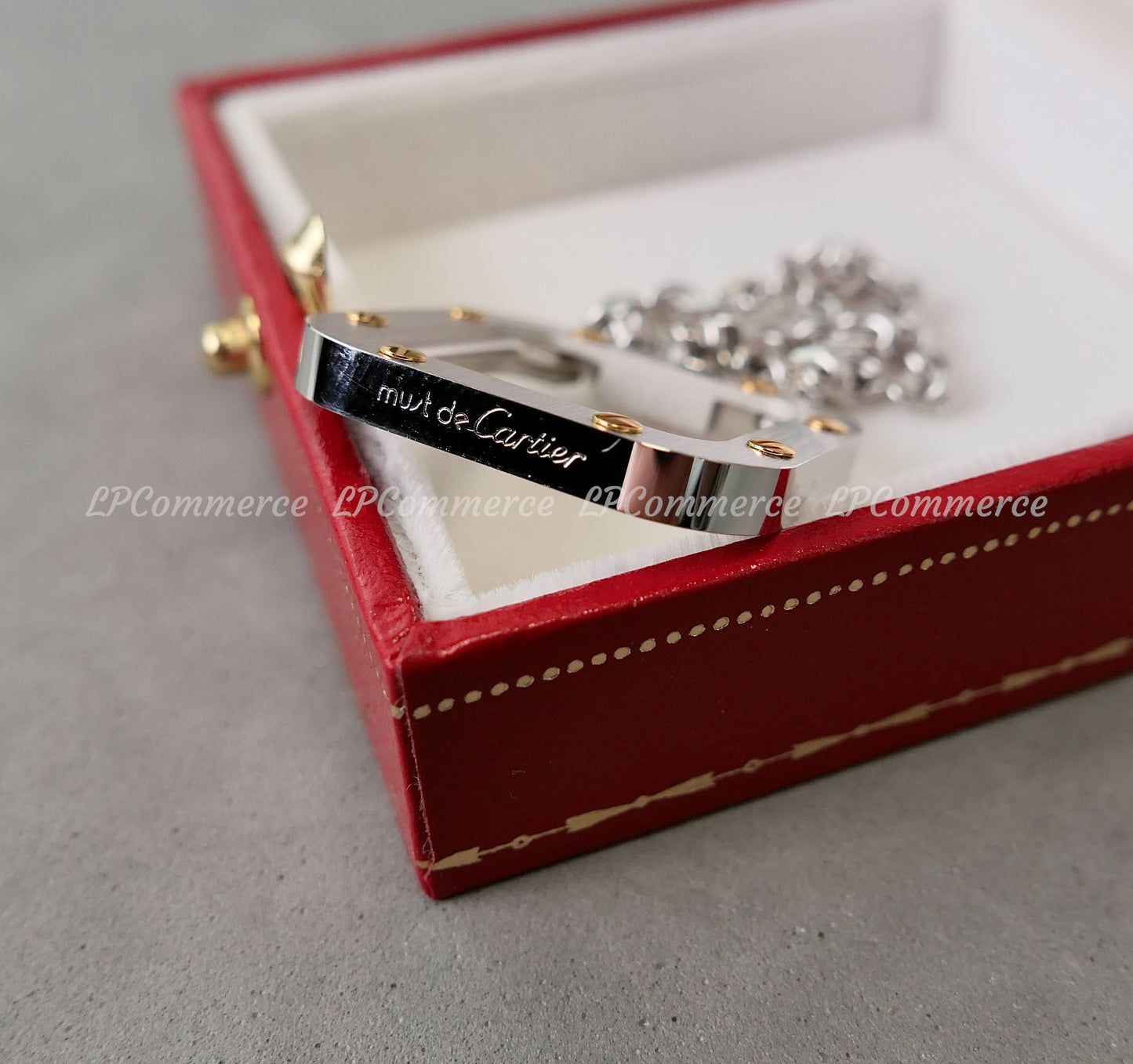 Portachiavi Cartier Santos NOS vintage design fare box garanzia Keychain