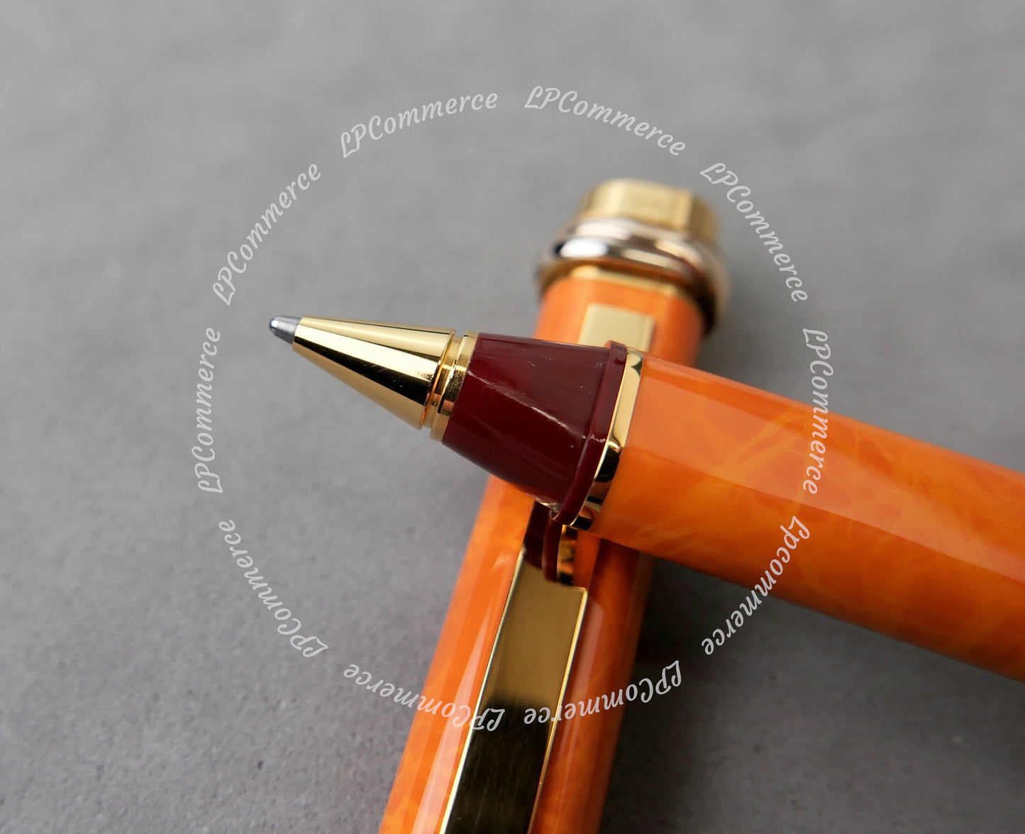 Penna sfera  Cartier Vendome Orange NOS Trinity Santos pen Ballpoint lacquer