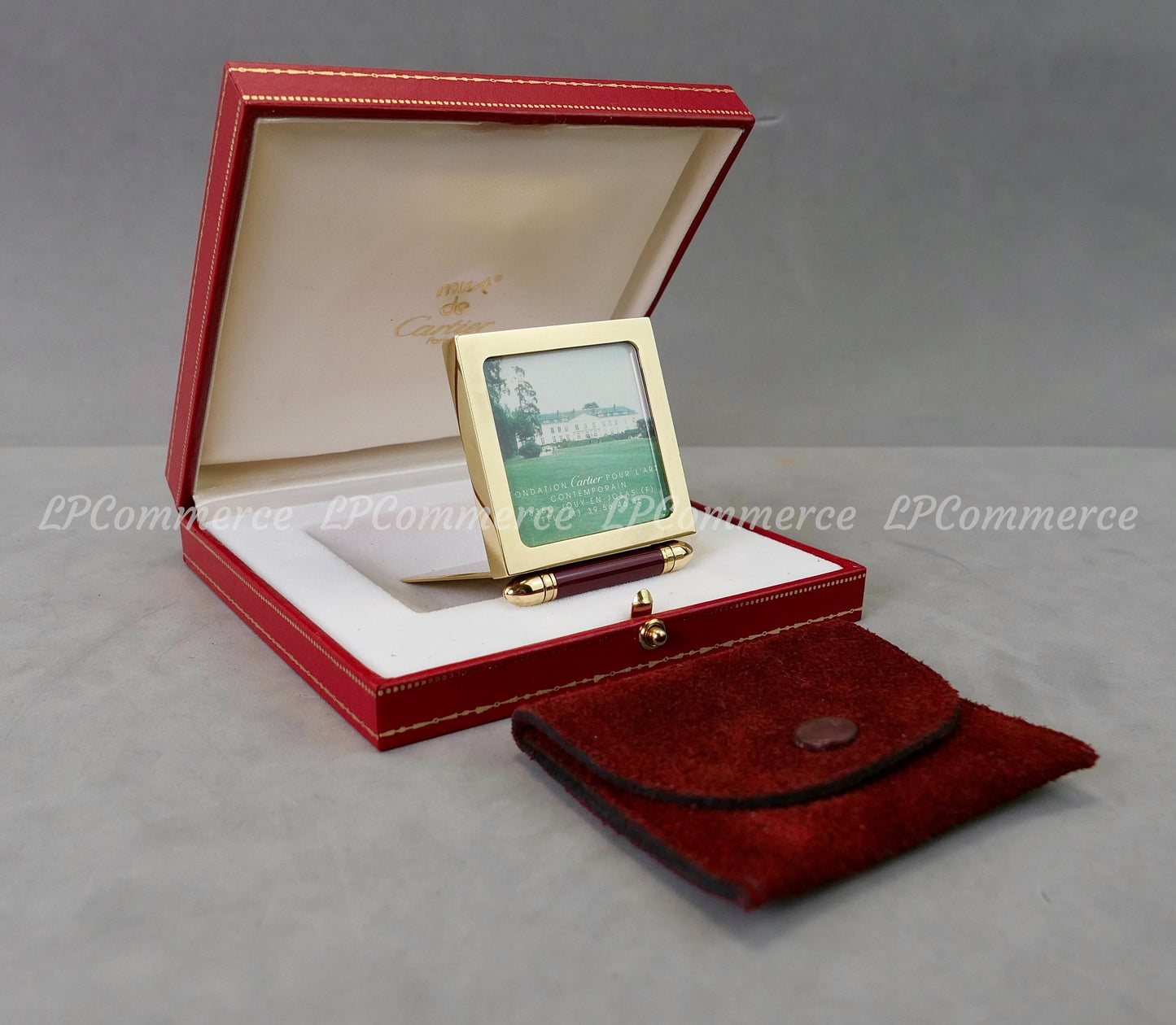 Portafoto Cartier ottone anni 80 cornice foto photo frame astuccio scatola