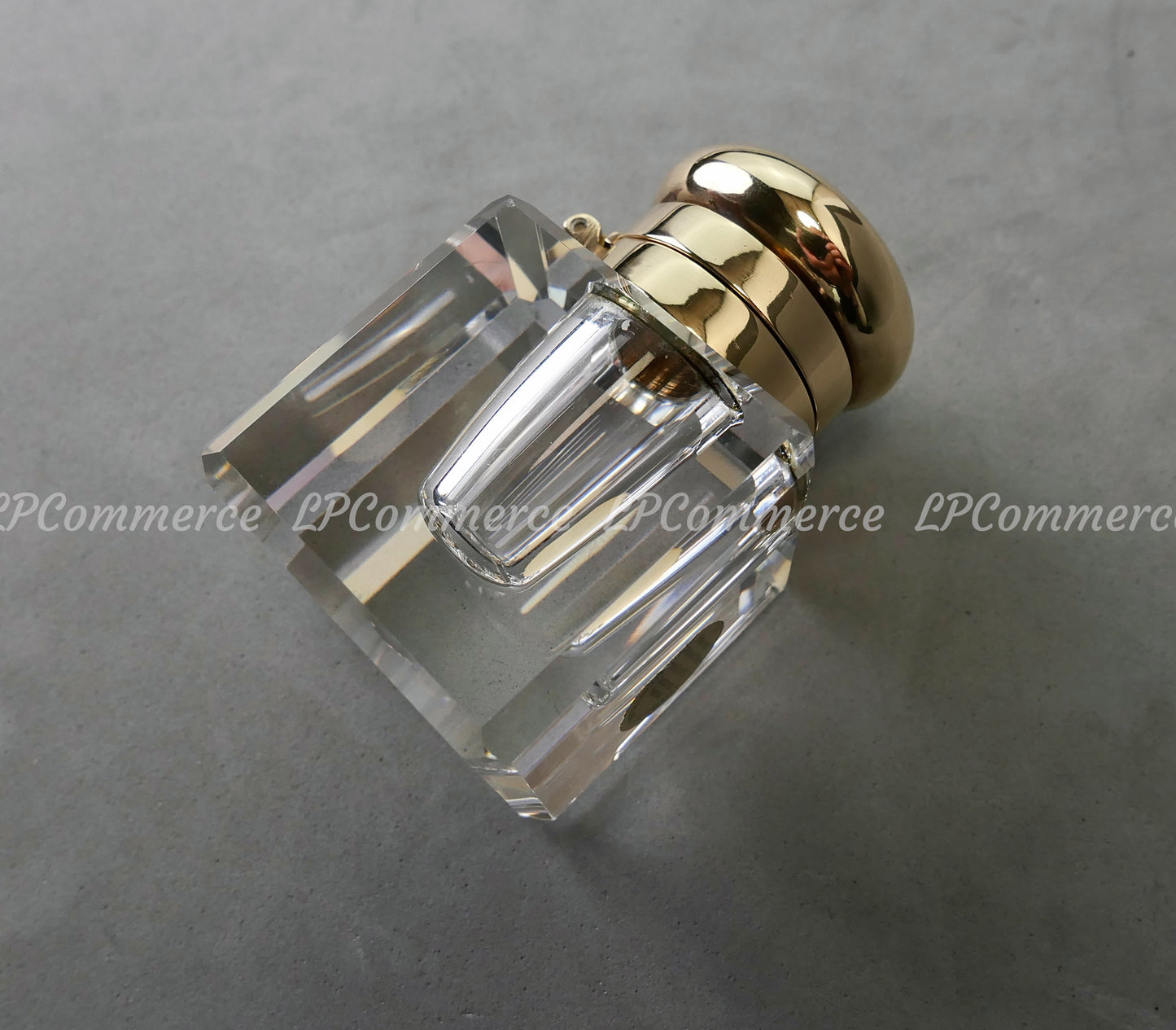 Calamaio Montblanc ottone e cristallo con base inkwell vintage fountain pen