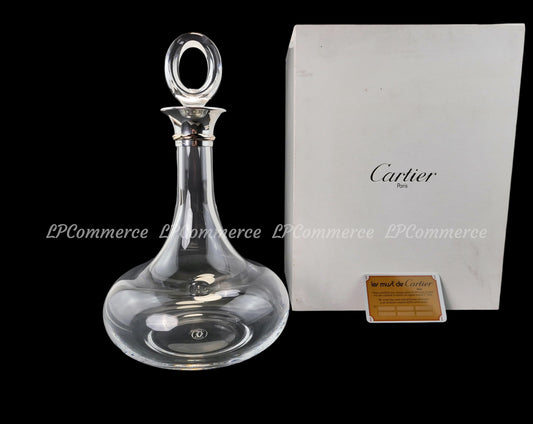 Decanter Cartier Trinity 1989 argento 925 vino wine vintage crystal box garanzia