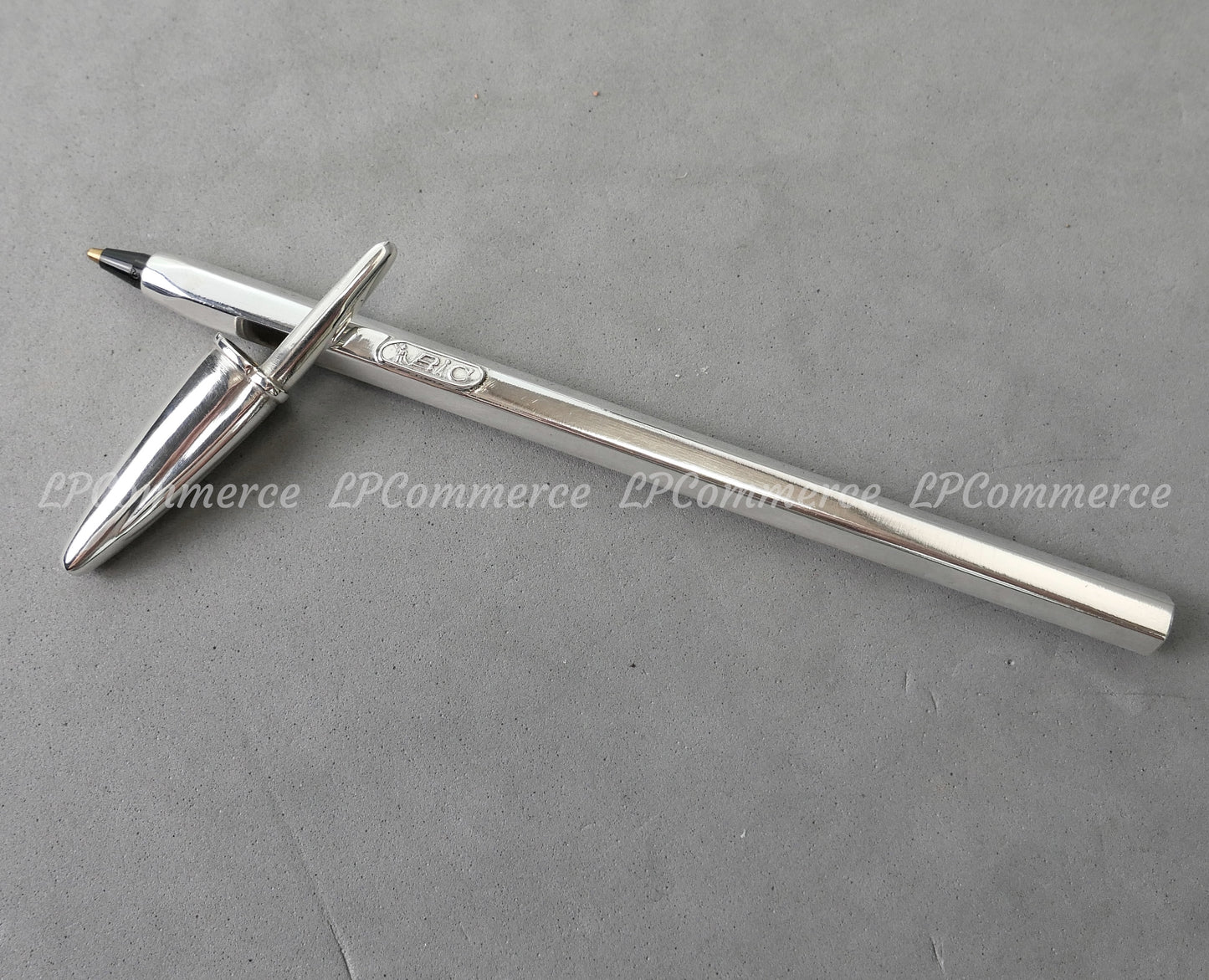 Penna Bic argento massiccio 925% ballpoint silver solid