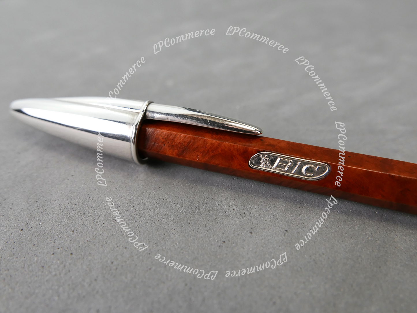 Penna Bic Argento massiccio 925% fusto in radica Ballpoint silver vintage root