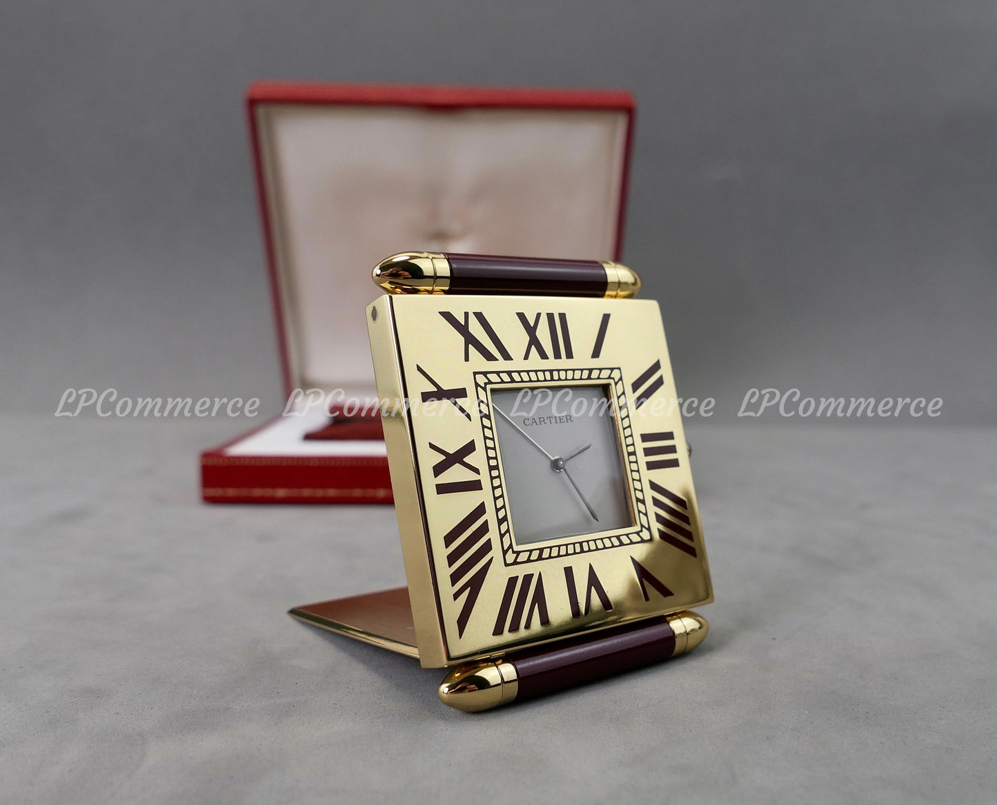 Orologio sveglia Cartier Santos da tavolo funzionante scatola desk clock Watch