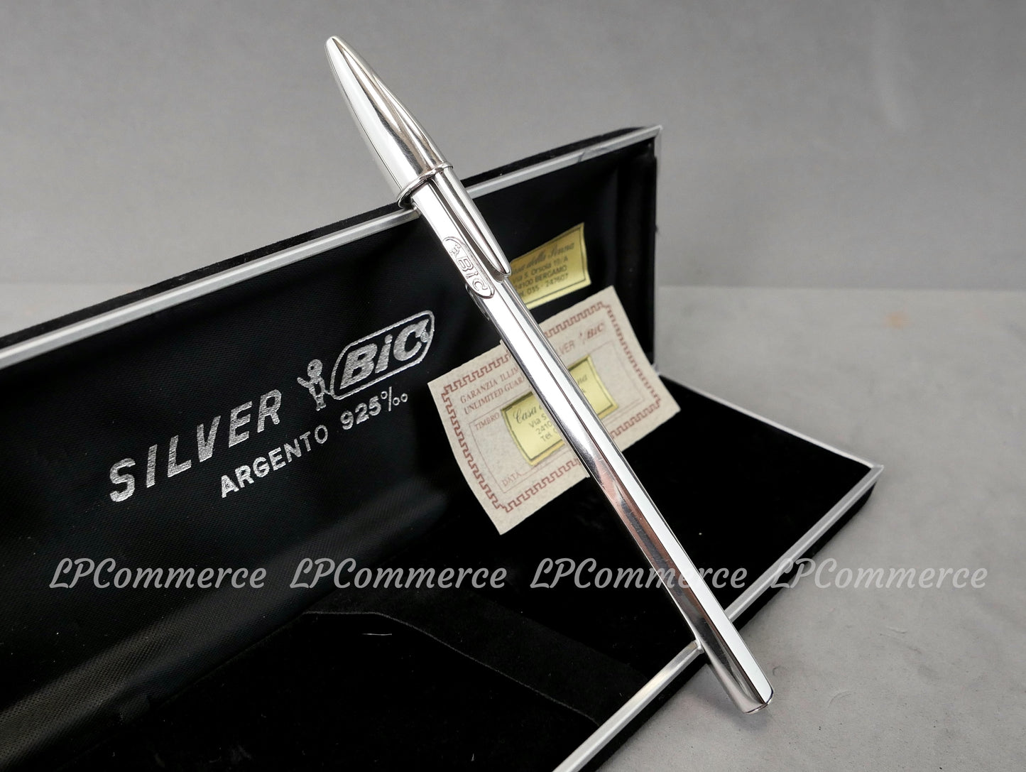 Penna Bic Argento Massiccio 925% Ballpoint silver solid box vintage design