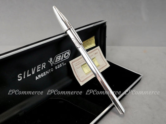 Penna Bic Argento Massiccio 925% Ballpoint silver solid box vintage design