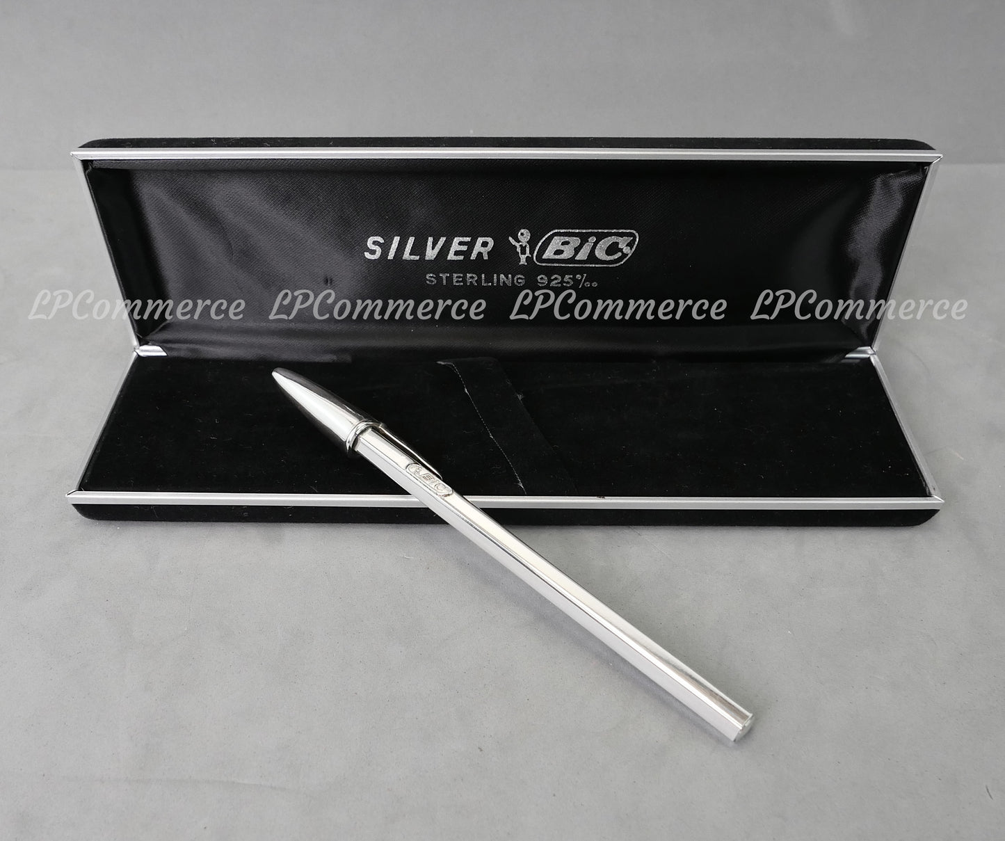 Penna Bic argento massiccio 925% ballpoint silver solid