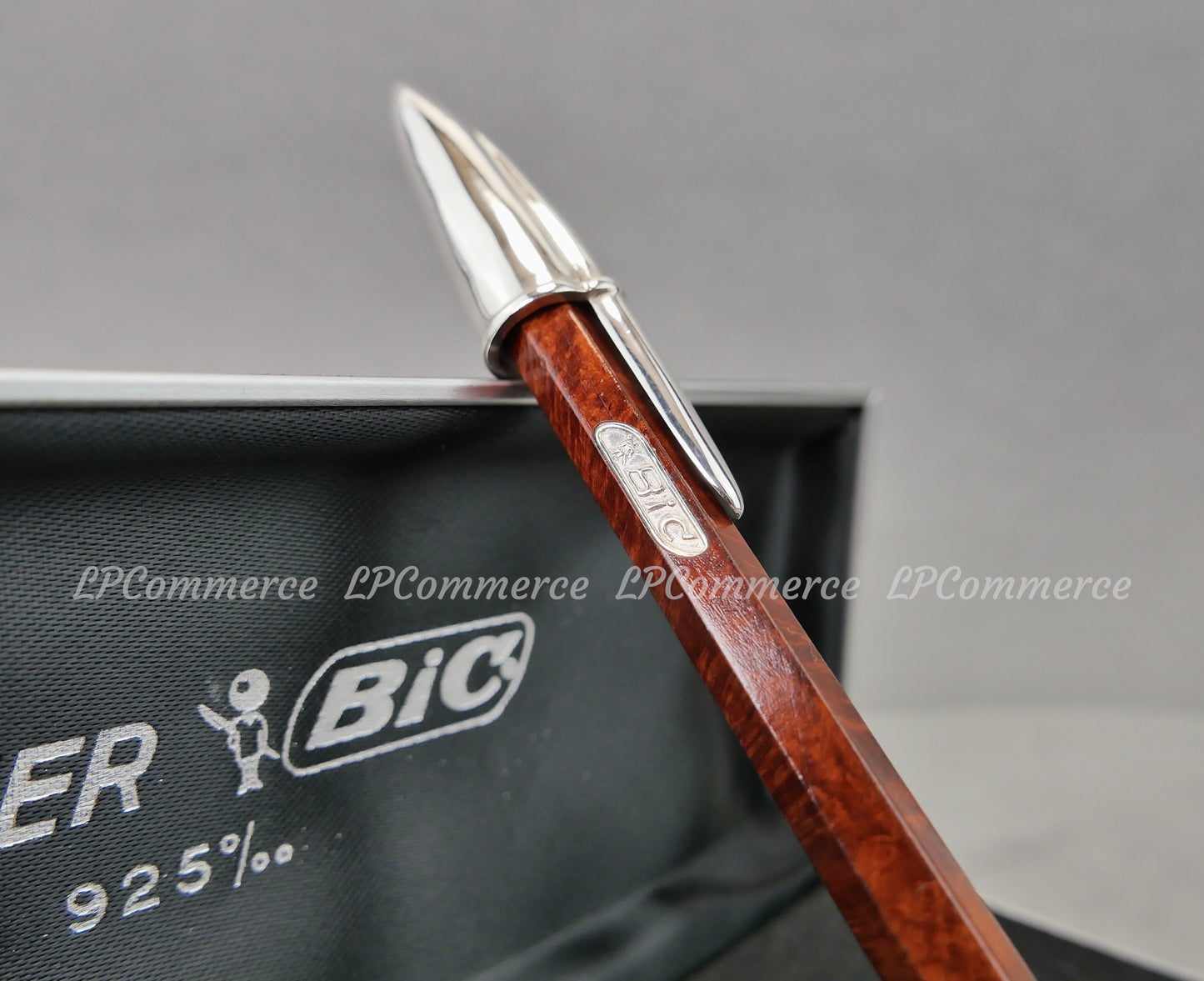 Penna Bic vintage Radica Argento Massiccio 925% Ballpoint silver solid box