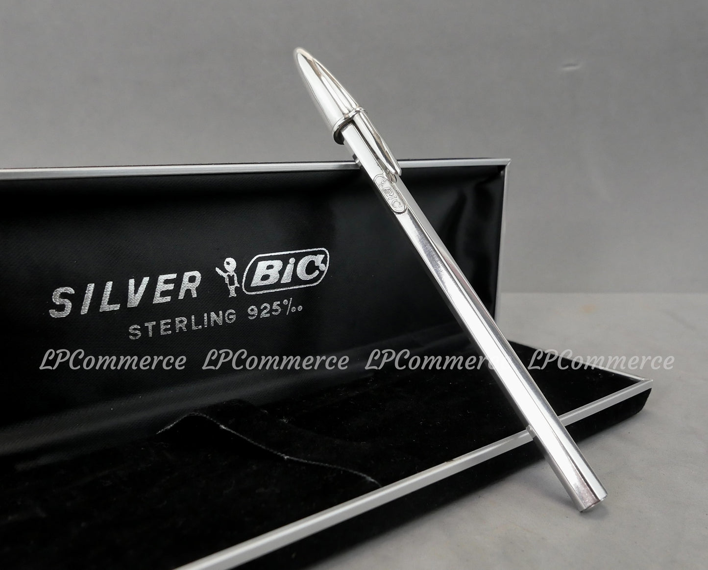 Penna Bic argento massiccio 925% ballpoint silver solid