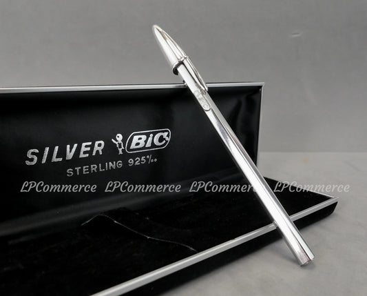 Penna Bic argento massiccio 925% ballpoint silver solid