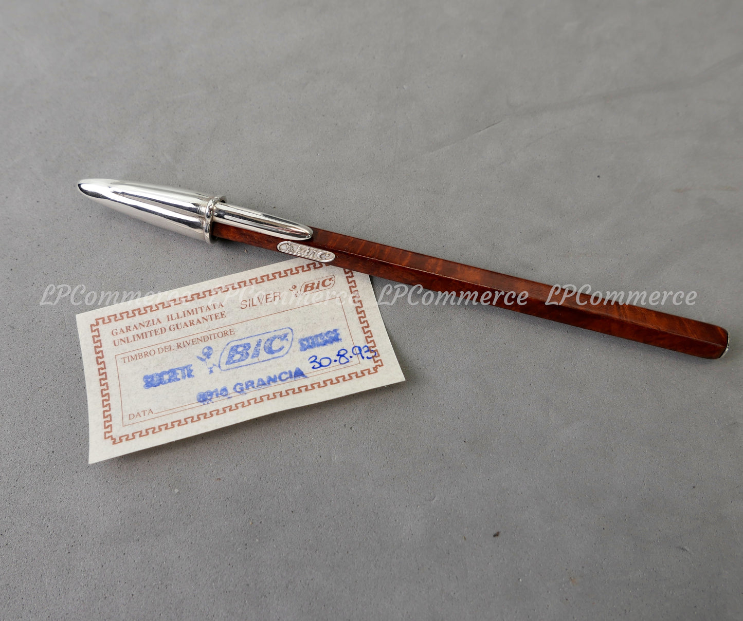 Penna Bic vintage Radica Argento Massiccio 925% Ballpoint silver solid box