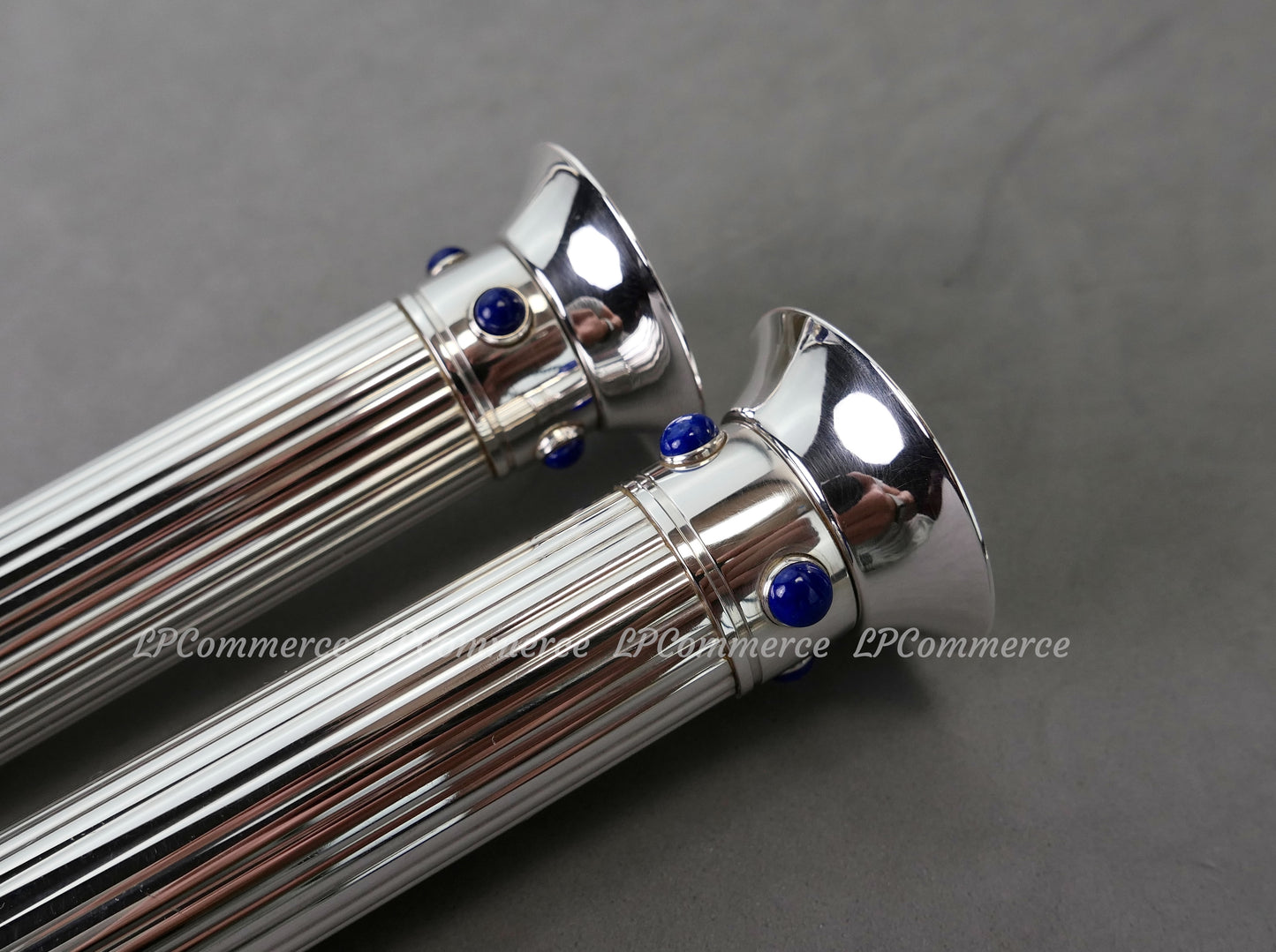 N. 2 candelabro cartier Lapis candle holder candeliere