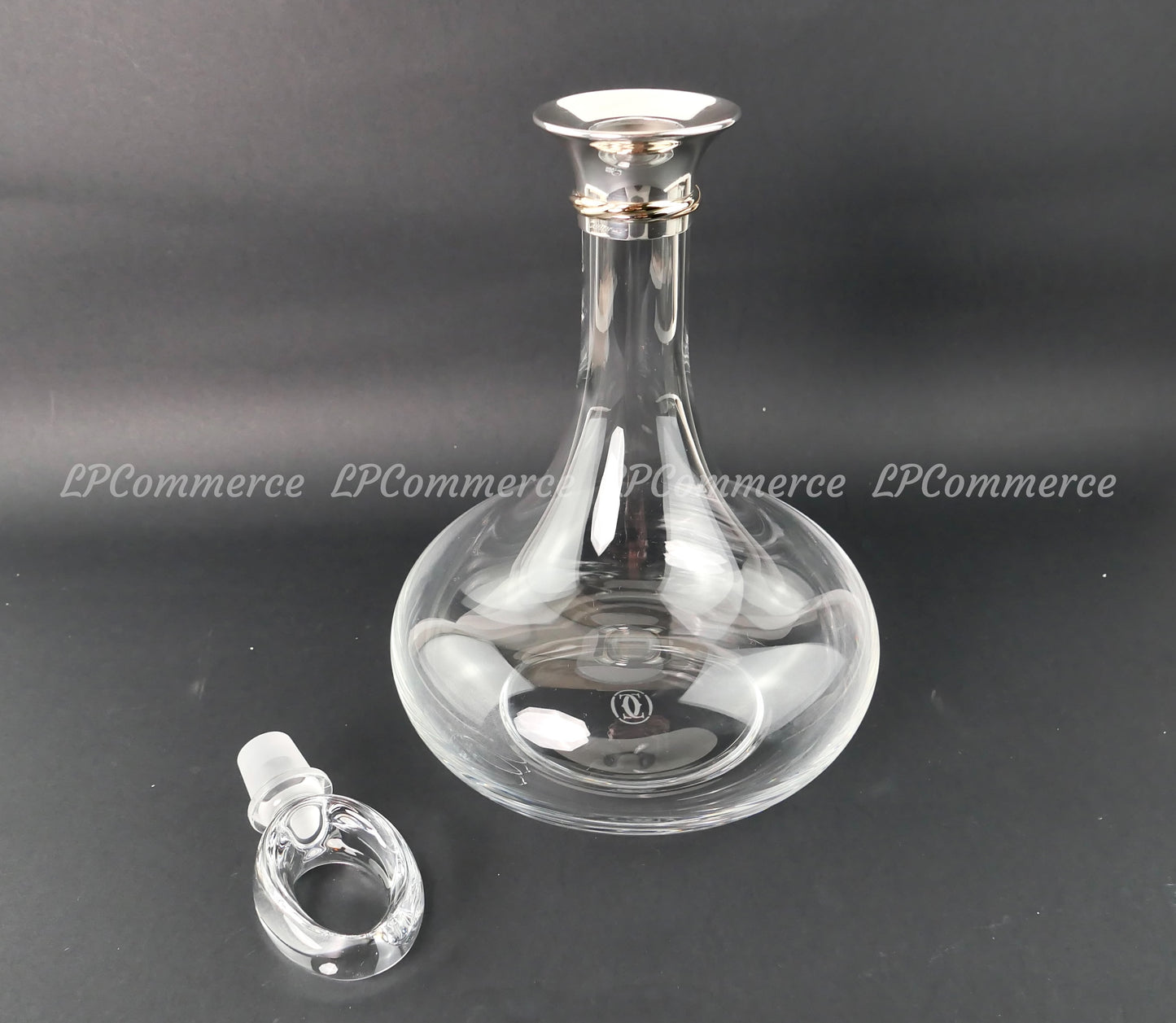 Decanter Cartier Trinity 1989 argento 925 vino wine vintage crystal box garanzia