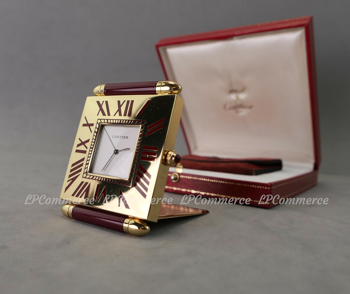 Orologio sveglia Cartier Santos da tavolo funzionante scatola desk clock Watch
