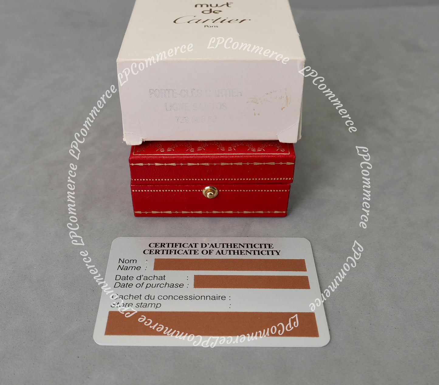 Portachiavi Cartier Santos NOS vintage design fare box garanzia Keychain