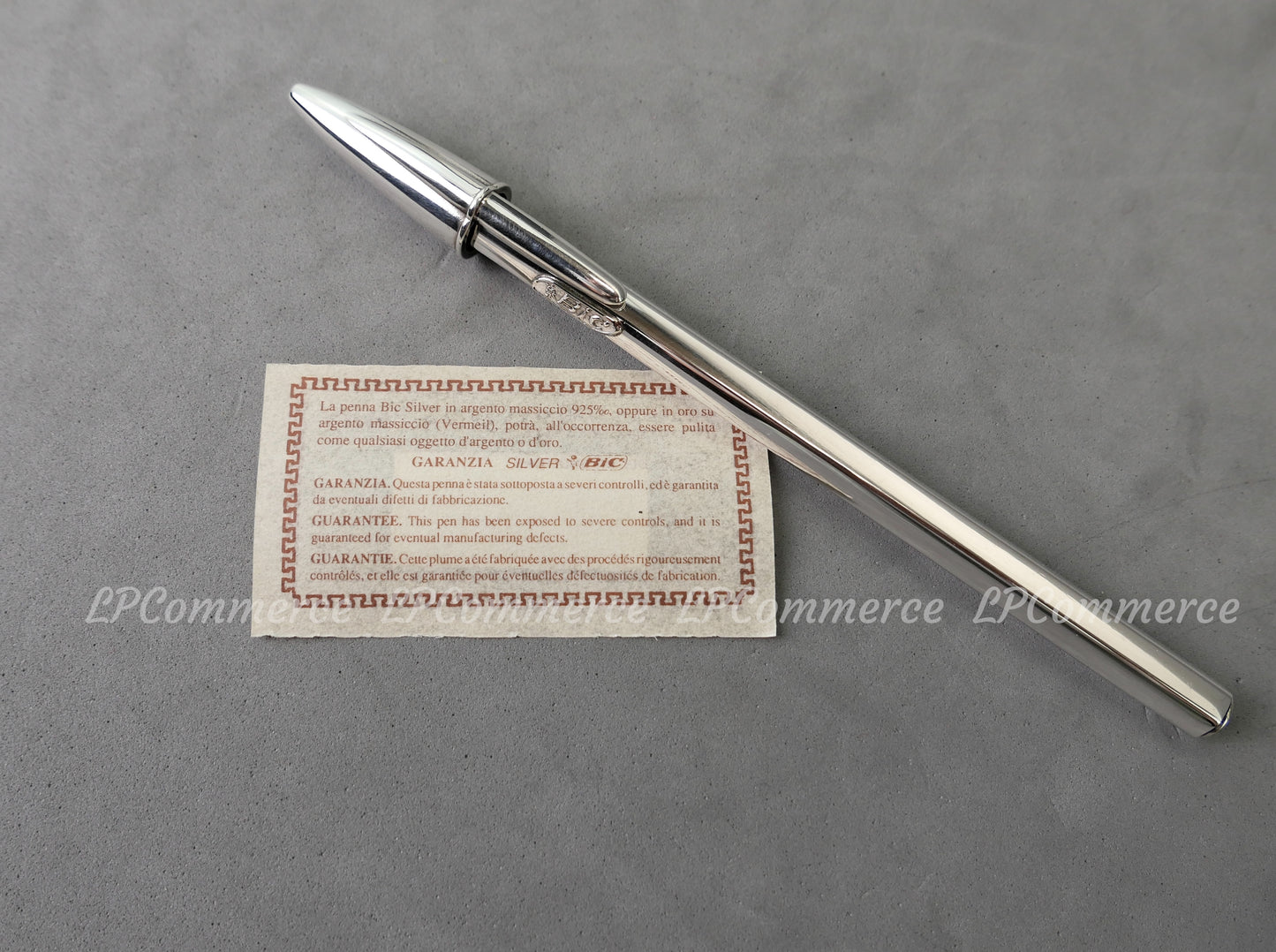 Penna Bic Argento Massiccio 925% Ballpoint silver solid box vintage design