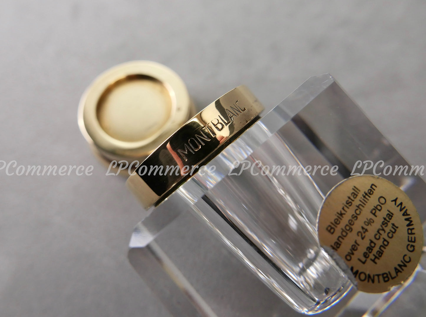 Calamaio Montblanc ottone e cristallo con base inkwell vintage fountain pen