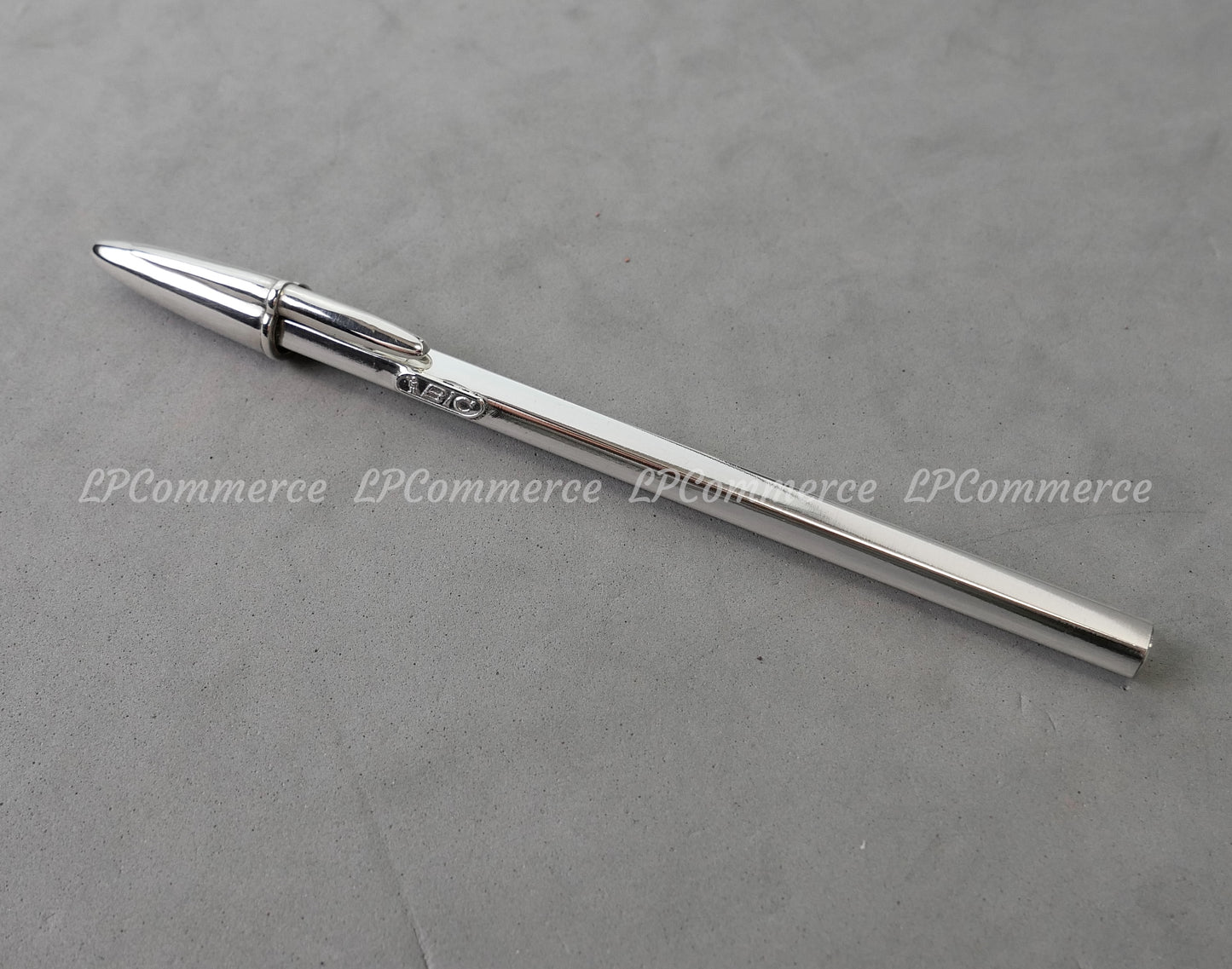 Penna Bic argento massiccio 925% ballpoint silver solid