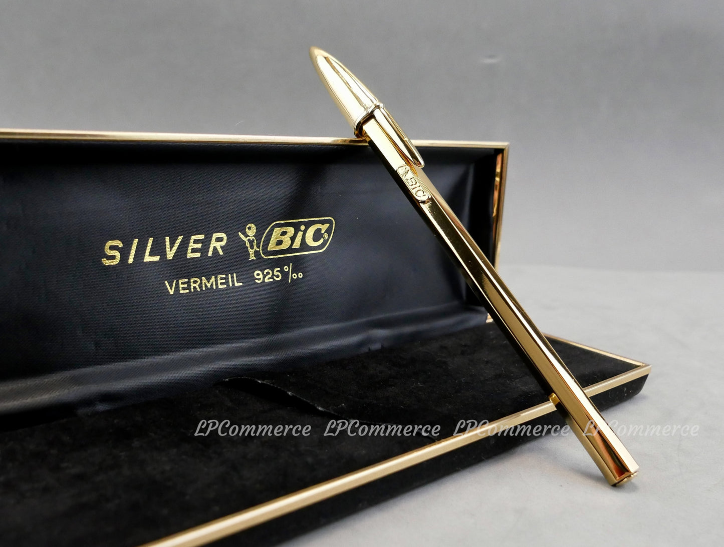 Penna Bic Argento Massiccio 925% GOLD Ballpoint silver solid box vintage design