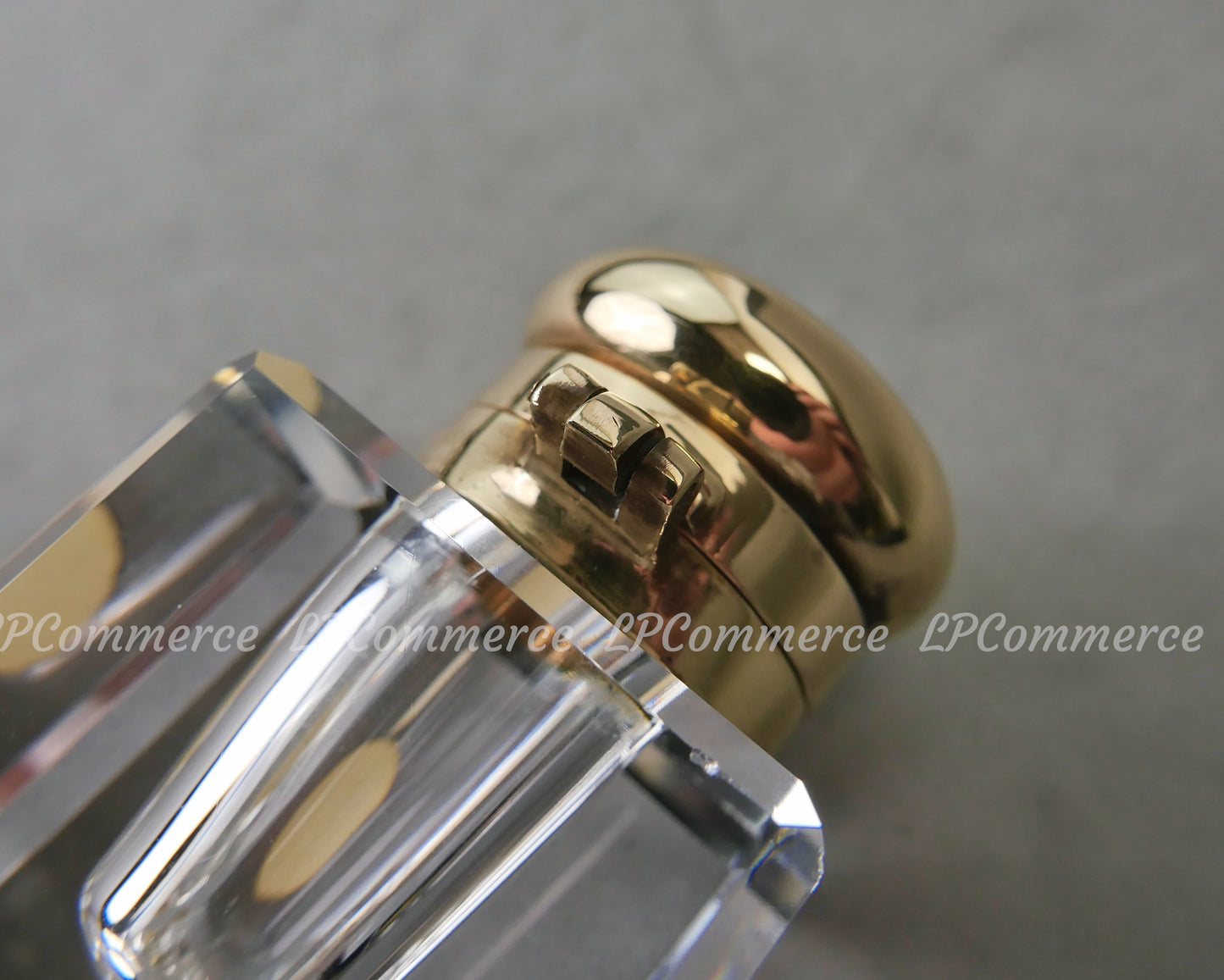 Calamaio Montblanc ottone e cristallo con base inkwell vintage fountain pen