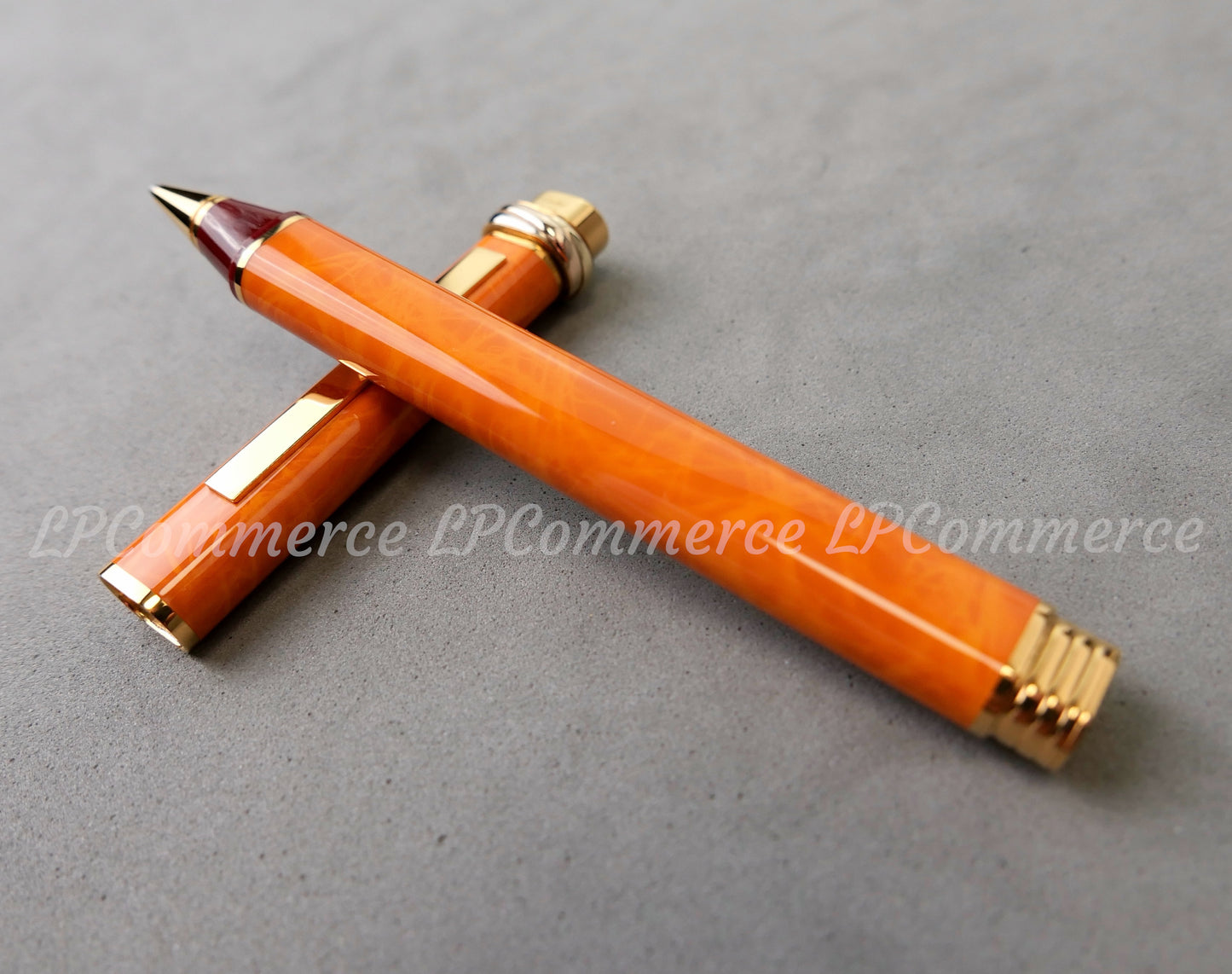 Penna sfera  Cartier Vendome Orange NOS Trinity Santos pen Ballpoint lacquer